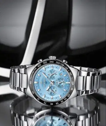 REWARD 크로노그래프 손목시계 스카이블루