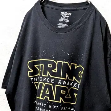 길단 스트링 워즈 영문 로고 T셔츠 블랙 블랙 XL 구제 의류