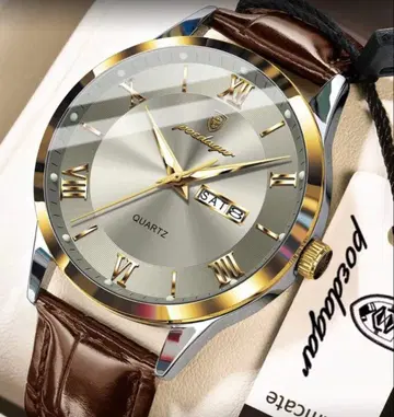 Pocadory 쿼츠 손목시계 실버/골드