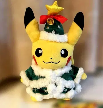 미사용 피카츄의 크리스마스 의상 봉제 인형 포켓몬 센터