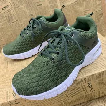 새상품 남성용 25.0cm 경량 통굽 에어 밑창 스니커즈 그린 2403