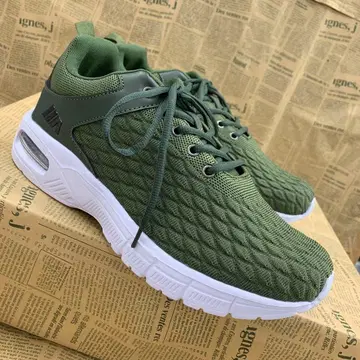 새상품 남성용 25.5cm 경량 통굽 에어 밑창 스니커즈 그린 2403