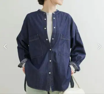 [ 25SS ] 데님 밴드 카라 셔츠