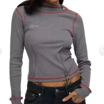 Heaven by Marc Jacobs 지퍼/후드 부착 그레이 긴팔 상의