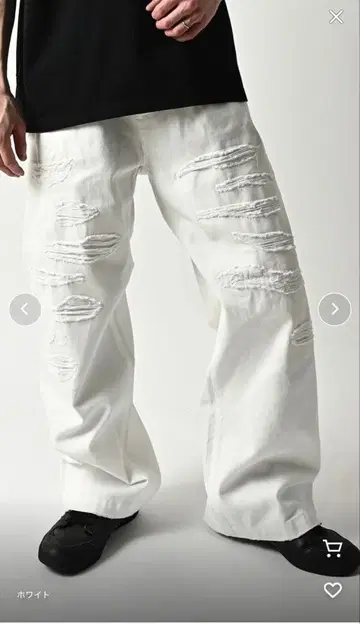 ADAMPATEK 아담 파텍 디스트로이 와이드 데님 팬츠