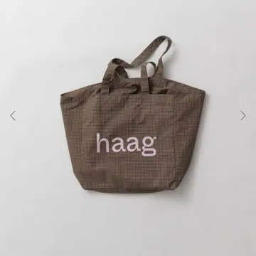 haag 토트백 에코백 체크 한국 브라운