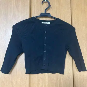 AURALEE 리브 니트 숏 숏 가디건