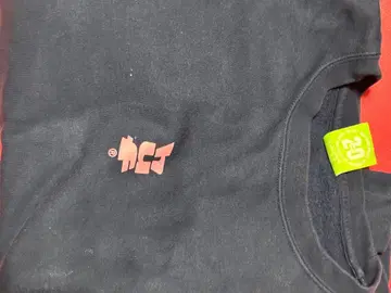 블랙 7부 소매 티셔츠 로고