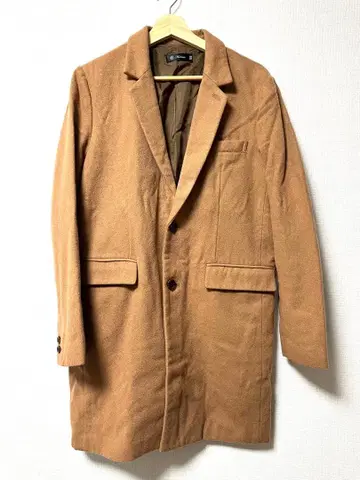 베이지 체스터 코트 울 혼방