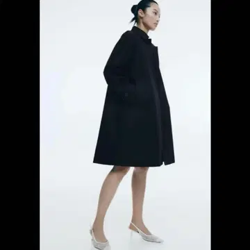 H&M 트윌 카 코트 블랙 L