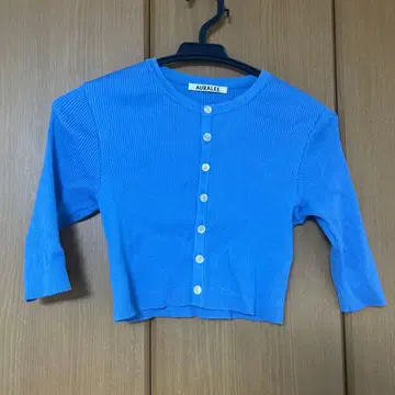 AURALEE 리브 니트 숏 숏 가디건