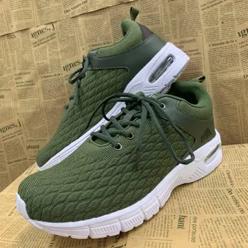 새상품 남성용 26.5cm 경량 통굽 에어 밑창 스니커즈 그린 2403