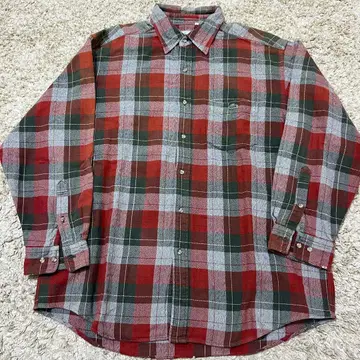 [ 새상품급 ] 라코 플란넬 셔츠 옴브레 체크 로고 원포인트 자수 3L