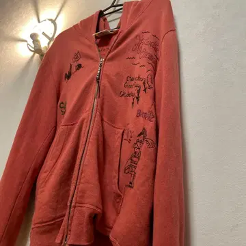 레어 REMI RELIEF 실크 혼방 ZIP 후드티 빈티지 가공 M