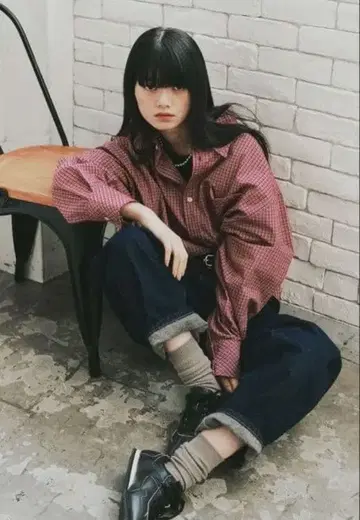 파실 bias pocket check shirts red