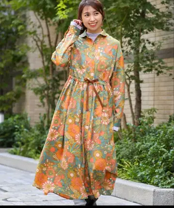 티티카카 보태니컬 무늬 원피스 titicaca