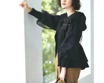 루일 에 부티크 오간자 슬리브 마운틴 후드티 블랙 S