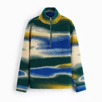 ZARA 그라데이션 페이크 보아 풀오버 플리스 새상품