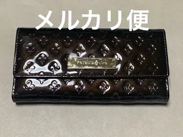 PATRICK COX 엠보싱 에나멜 소가죽 장지갑 초코 컬러