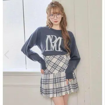 로제 뮤즈 rosemuse RM 로고 니트 네이비 M