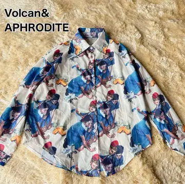Volcan&APHRODITE 노먼 록웰 올 패턴 셔츠 프리 사이즈