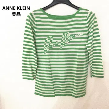 ANNE KLEIN 새상품급 실크 혼방 보트넥 티셔츠 S~M 상당