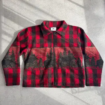 새상품급 90s USA 블랙마운틴 플리스 집업 빨검 XL