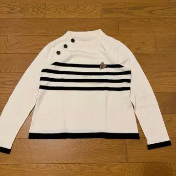 /스트라이프 디자인 긴팔 니트 스웨터