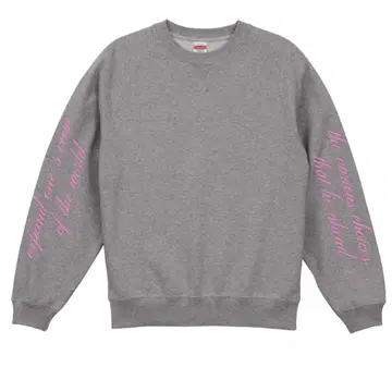 래글런 슬리브 크루넥 맨투맨 XL 그레이 핑크