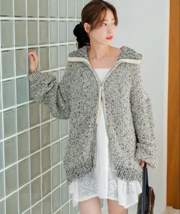 [ kastane ] MIX 하이넥 ZIP 니트