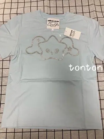 Shalom nctwish 스카이블루 별 구름 글리터 티셔츠 S