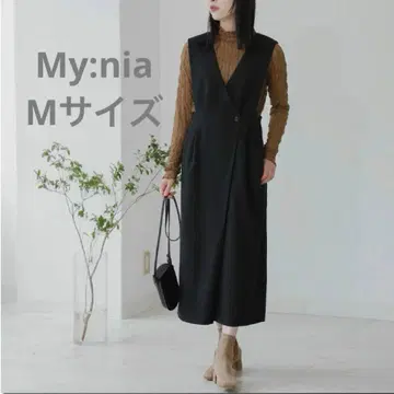 새상품급 마이니아 내로우 아이라인 점프 스커트 블랙 M