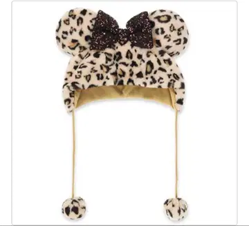 디즈니 팬캡 미니 레오파드 무늬 브라운 모자