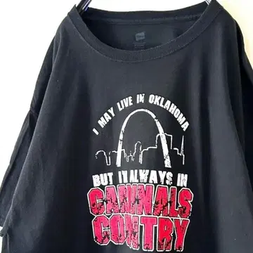 헤인즈 CARDINALS 컨트리 T셔츠 XL 블랙 구제 의류