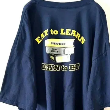포트&컴퍼니 EAT LEARN 티셔츠 XL 네이비 네이비 컬러 구제 의류