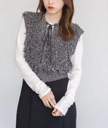 raffime 루프 프린지 니트 베스트