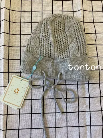 Coyseio 고셰드 그레이 뜨개질 니트 모자