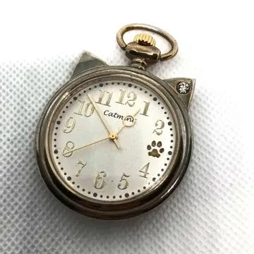 [ 작동품 ] Catmint 고양이 귀 회중시계 시계 참