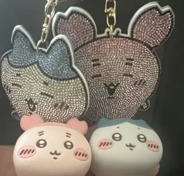 치이카와 (먼작귀) 하치와레 헌책방 실리콘 파우치 큐빅 키링 세트