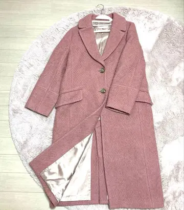 JILLSTUART 파일 울 롱 코트 더스티 핑크