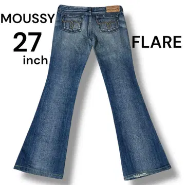 [ 초레어 ] MOUSSY 플레어 데님 27인치 로우라이즈 플레어 Y2K
