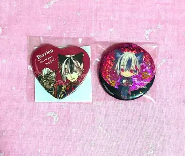 악마 집사와 검은 고양이 난자 B상 하트 캔 홀로그램 캔뱃지 벨리안 세트