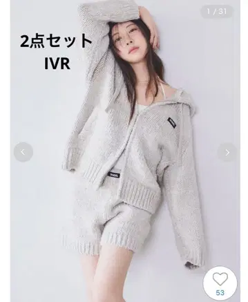 로빙 니트 후디 로빙 니트 숏팬츠 2종 세트