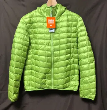 미사용 새상품! 라임 그린 후드 부착 다운 자켓 UNIQLO 올드