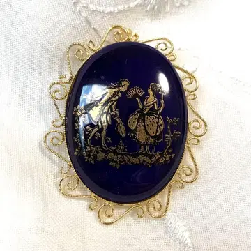 LIMOGES 리모주 골드 스카프 브로치 목걸이 탑 2