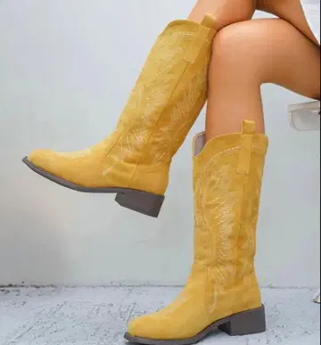 자수 장식 웨스턴 부츠