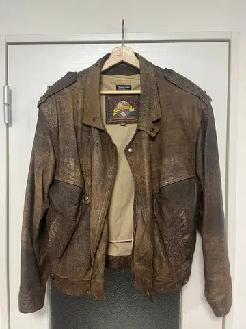 브라운 가죽 자켓 양가죽 천연 가죽