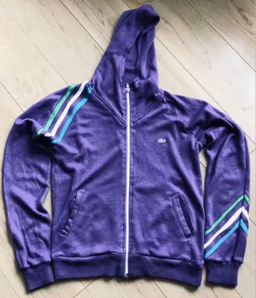 레어 디자인 라코스테 빈티지 후드티 악어 퍼플 라인