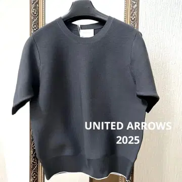 미사용 새상품 택 포함 유나이티드 애로우즈 라메 라인 숏 슬리브 니트