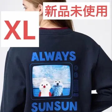 GU 퍼펫순순 헤비 웨이트 맨투맨 풀오버 네이비 XL